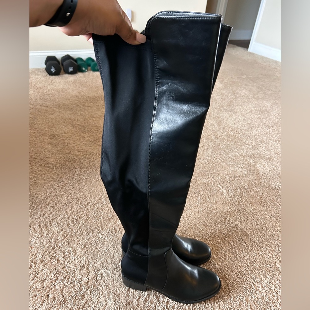 Black over the knee riding boot